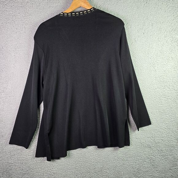 Howard Wolf Escape Cardigan XL Black VTG Metallic Trim Removable Shoulder Pads - Picture 7 of 16